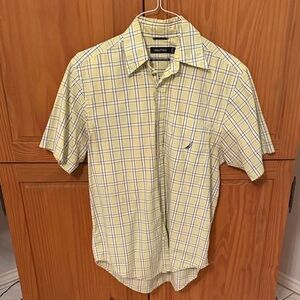 Nautica Yellow Checkered Men's Shirt